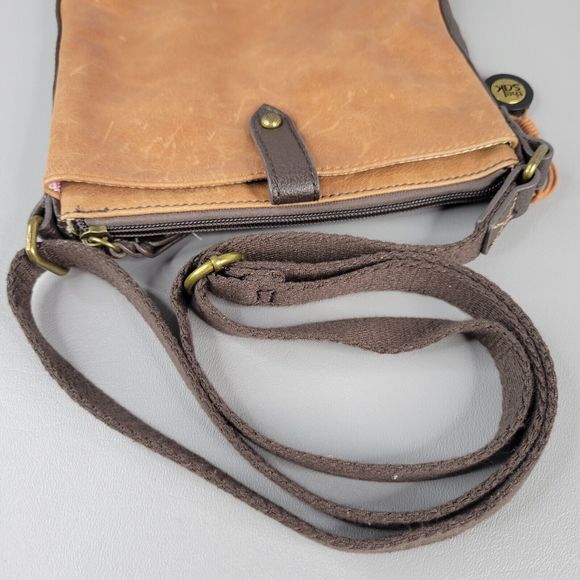 The Sak Womens Crossbody Purse Satchel Bag Snakeskin Leather Brown Size 8"x8" - Picture 14 of 14